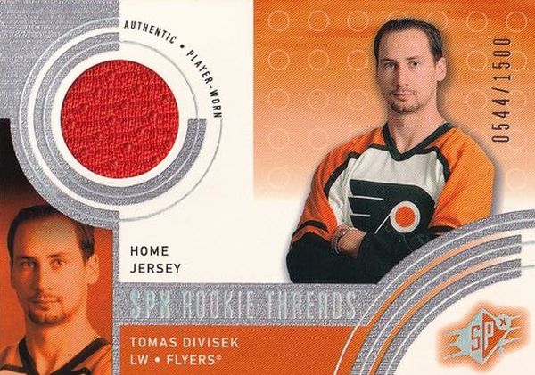 jersey RC karta TOMÁŠ DIVÍŠEK 01-02 SPx Rookie Threads /1500